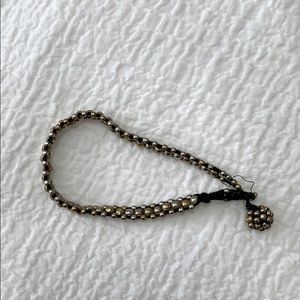 Black macrame beaded bracelet
